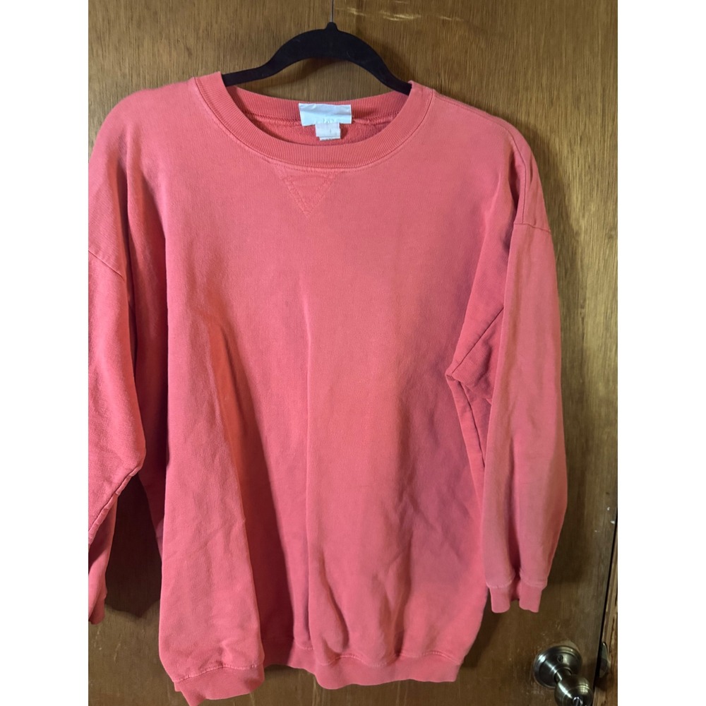 Vintage SKI Collectibles Sweatshirt Womens Small Coral Pink 100% Cotton USA Made